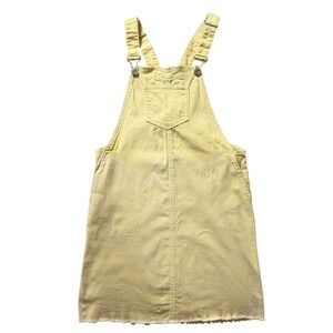 Cuidado con el‎ Perro Overalls Skirt Juniors M Yellow Denim Pinafore Dress